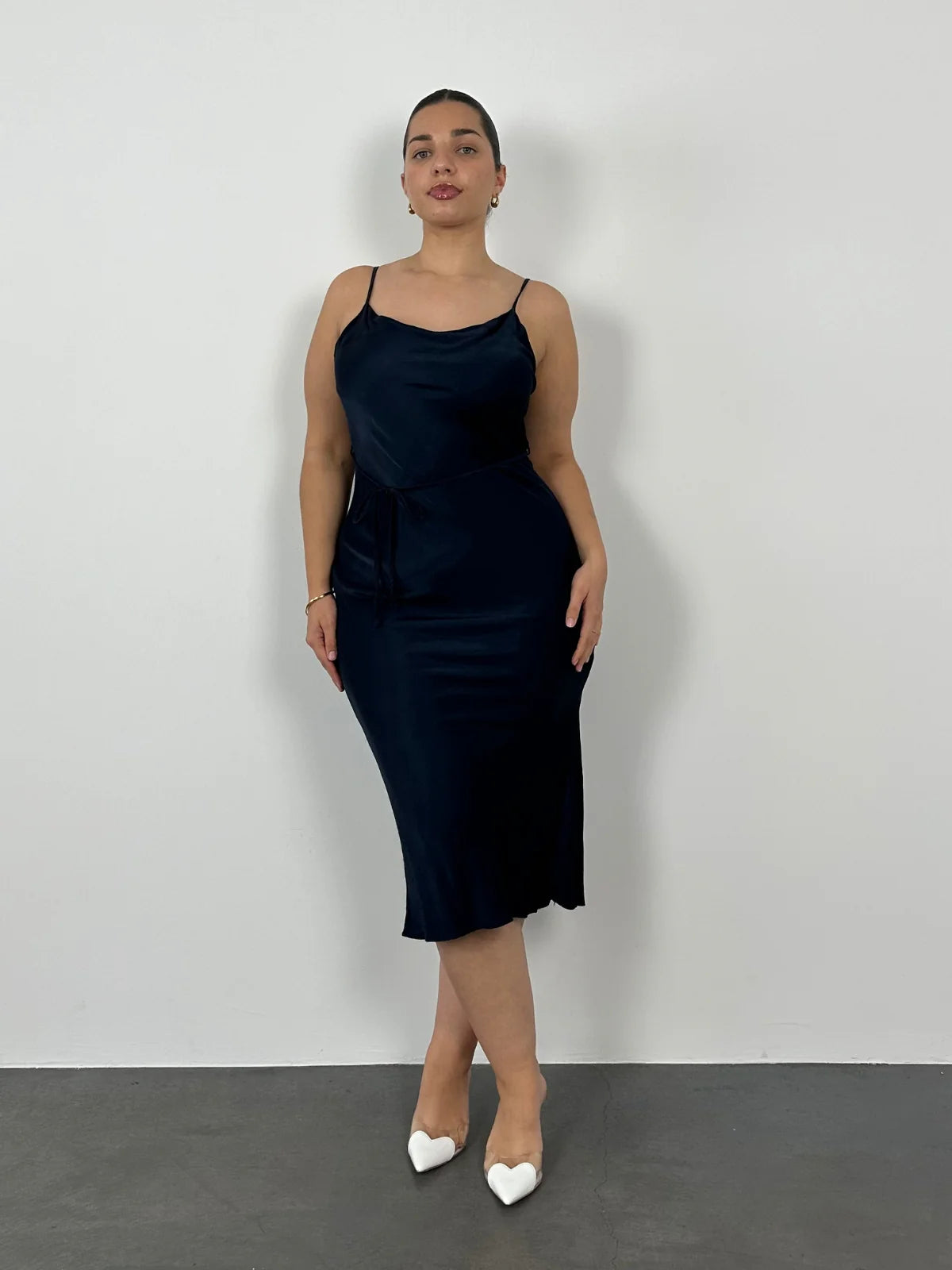 La Lune Cowl Dress Navy