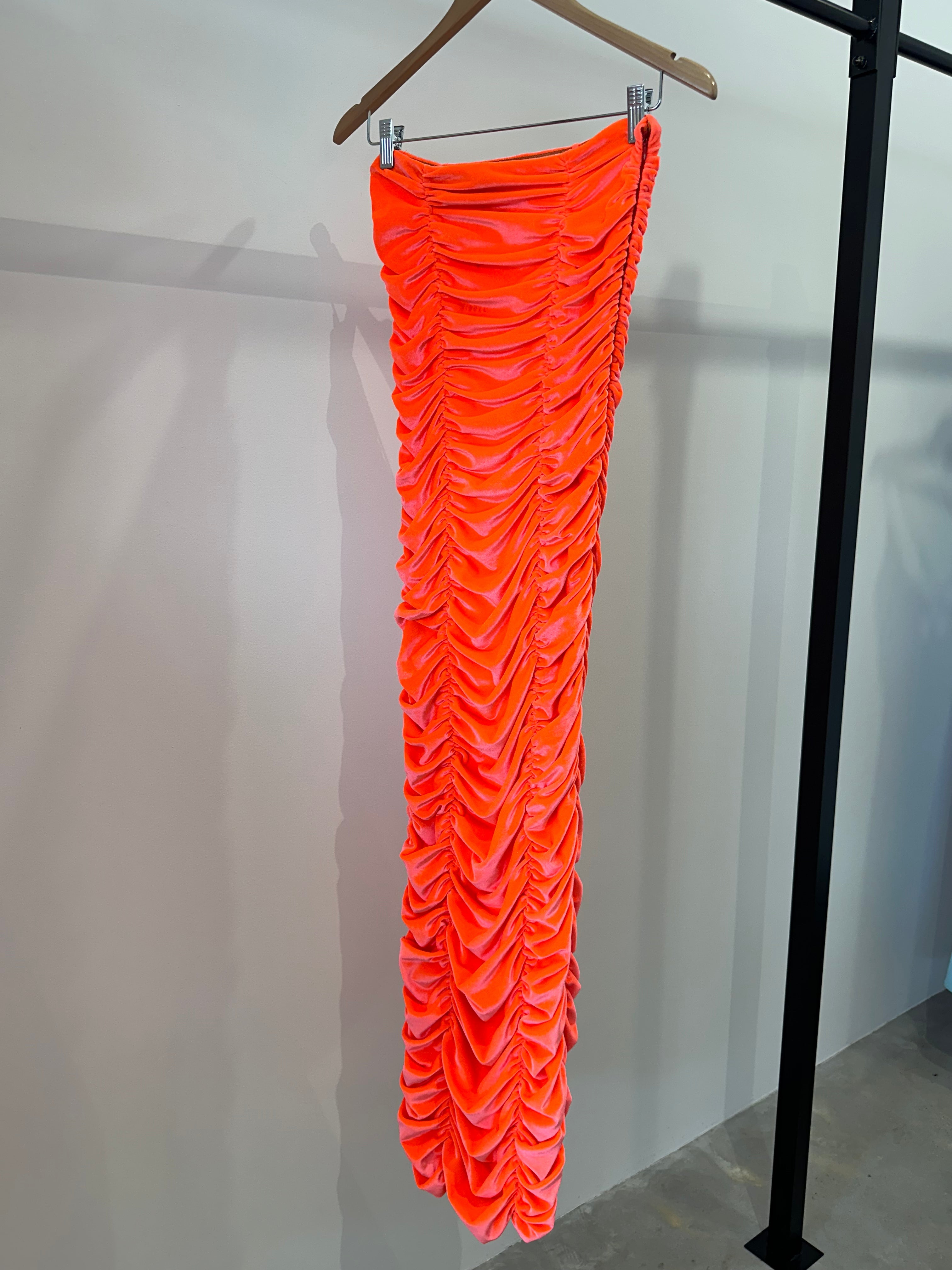 Wiggle Ruched Dress Orange