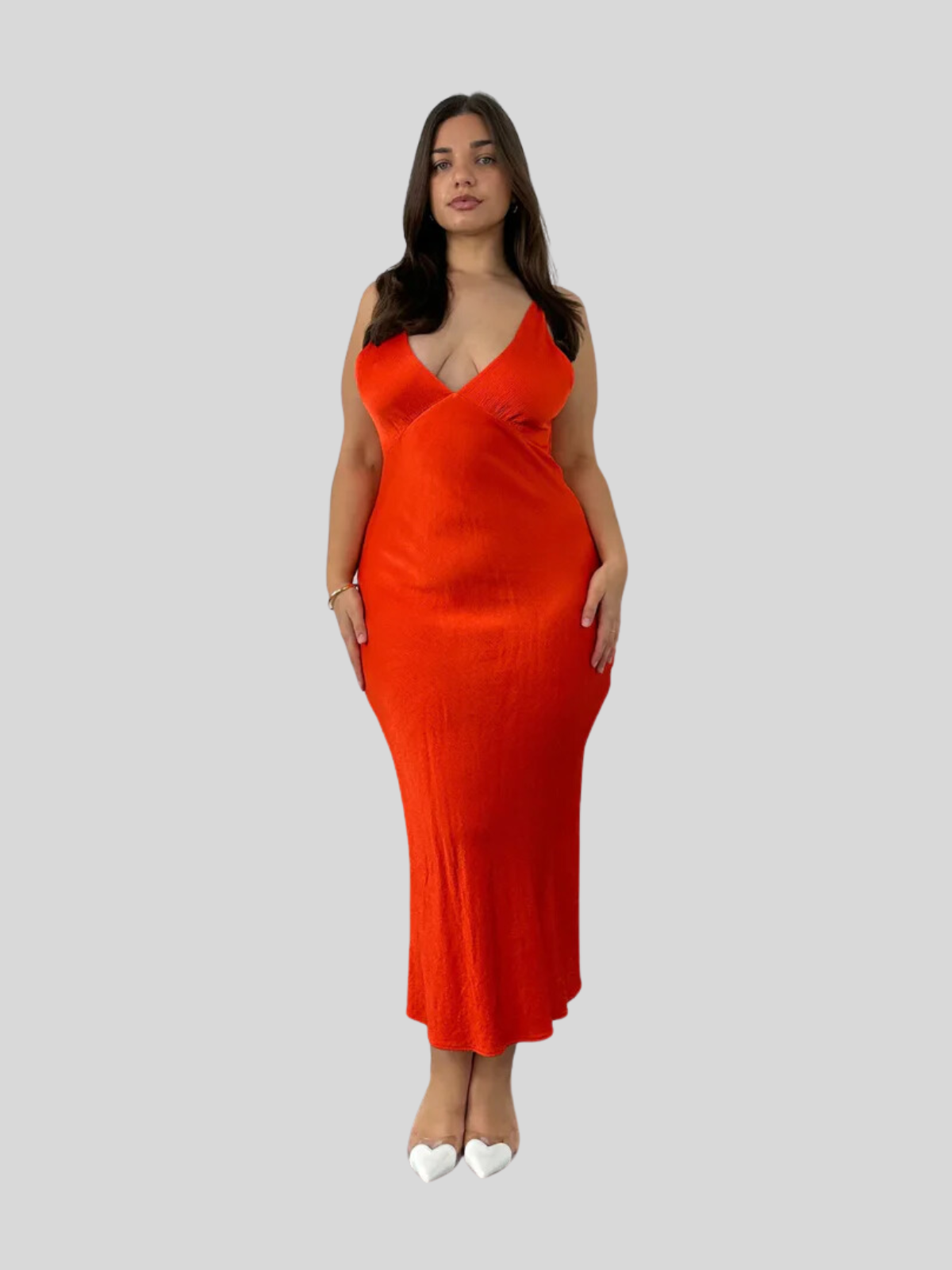 Lorelai V Neck Dress Orange