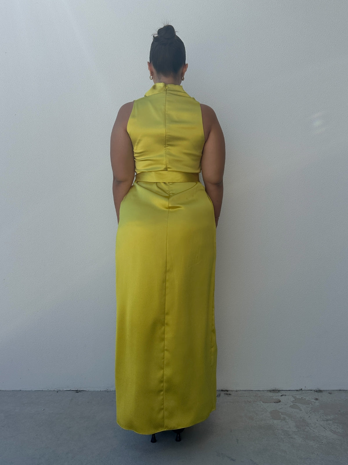 Phoebe Drape Dress Yellow